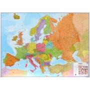 Europa väggkarta Maps International 1:4,3 milj POL 136x99cm med ram