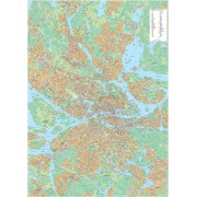 Storstockholmskartan väggkarta Kartförlaget 1:25 000, 99x138cm med ram