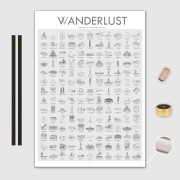 Världen The Big One Canvas Poster 70x100cm VVanderlust med trälist svart