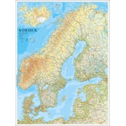 Norden väggkarta Kartförlaget 1:2 milj FYS 75x100cm med ram